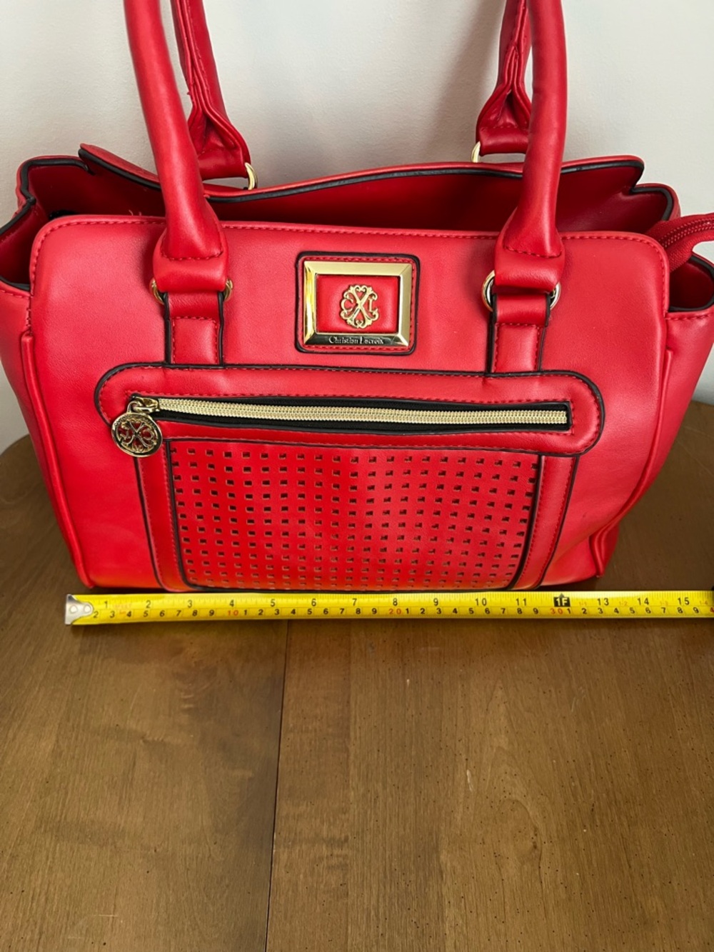 Christian Lacroix Giselle Satchel Handbag Purse Lipstick Red - Picture 10 of 15